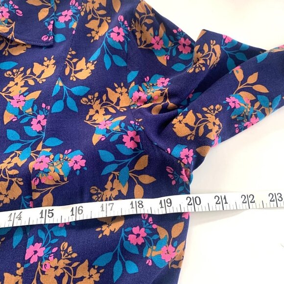 Floral Shirt Dress by National Since 1952 Belted Long Sleeve Women’s Size PM - Picture 7 of 11